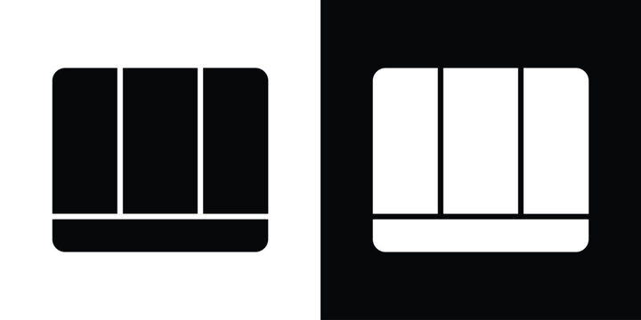 Table layout icons flat vector concept. Black and white illustrations
