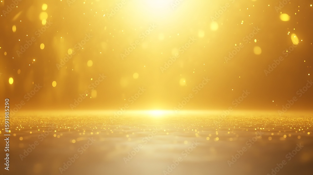 Poster golden sparkles glowing background with shimmering light effect for festive events