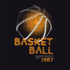 Illustration on the theme of basketball. t-shirt graphics, poster, banner, flyer, print and postcard