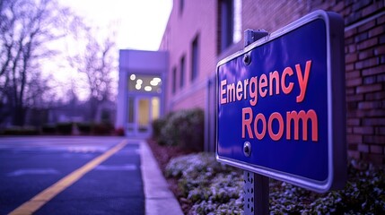 Obraz premium Emergency room sign at medical facility