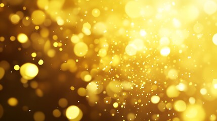 Abstract Golden Bokeh Lights Background with Sparkling Dust Particles