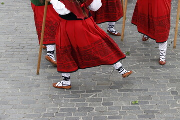 Basque folk dance in the street