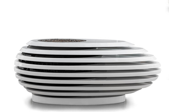Ceramic cachepot for indoor plants isolated on a white background.