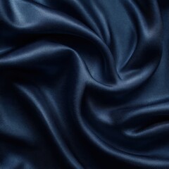 Obraz premium Deep navy blue silk fabric draped in flowing folds