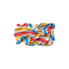 Colorful Beach Towel with Sharp Clear Stripes Isolated on White Background