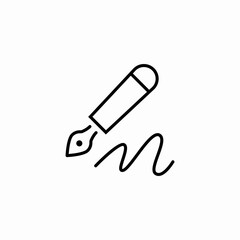 fountain pen signature icon sign vector