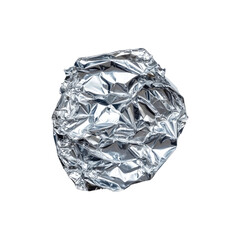  Shiny Aluminum Wrinkled Foil Scrap Isolated on White Background