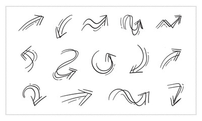 set of hand drawn arrows
