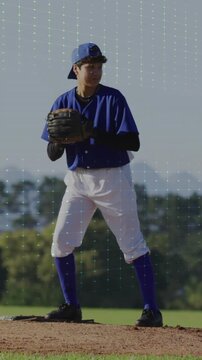 Animated data overlay showing statistics of baseball player on field