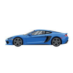 Sleek Blue Sports Car Illustration