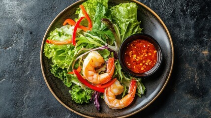 Air Fried Coconut Shrimp with Fresh Salad