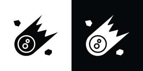 Comet icons flat vector concept. Black and white illustrations © Annimo
