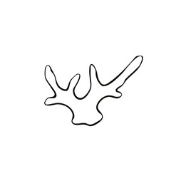 Outline Coral. Underwater hand drawn clip art, ocean plants, coral elements, algae. Vector illustration.