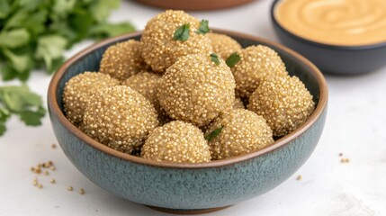 Air-Fried Quinoa Balls in Bowl