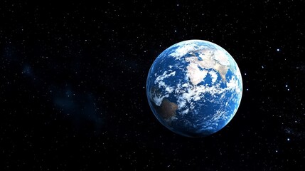 Obraz premium Earth View From Space with Clouds and Stars for Scientific Study