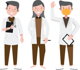 Illustration of a Diverse Health Professional Team Working Together