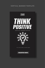 Think Positive vertical banner design