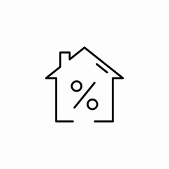 housing percentage icon sign vector