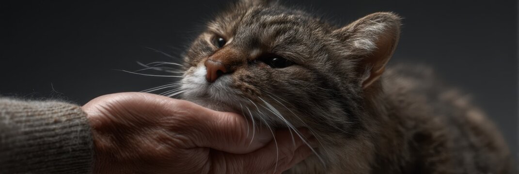 Compassionate feline therapist comforting human in grief