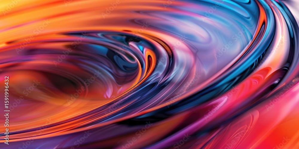 Poster abstract colorful swirling patterns with blue, purple, and orange hues. abstract image 3d rendering 