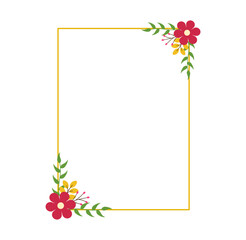 Obraz premium Soft Floral Wreath in Flat Illustration Style for Romantic Invitations and Note Cards