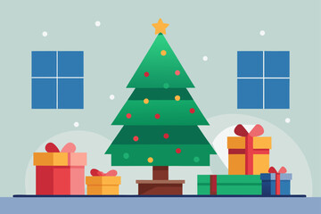 christmas tree with gifts