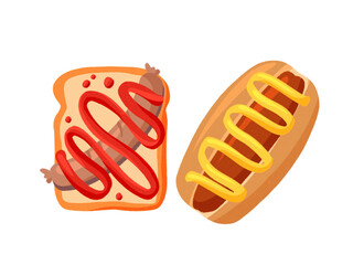 vector flat illustration of culinary styles such as British and German cuisine. good for food packaging, menu designs, restaurant branding