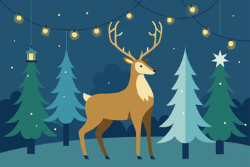 deer in winter forest