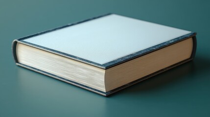 Blank Hardcover Book Mockup on Green Surface