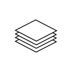 Black Thin Line Icon of Paper Stack