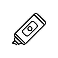 Thin linear icon of a correction tape in black outline style