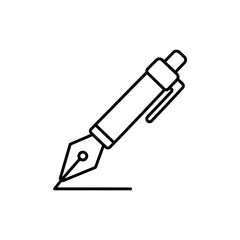 Fototapeta premium Thin linear icon of a drafting pen in minimalist black outline