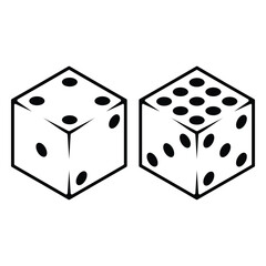 Dice logo vector icon isolated on transparent background