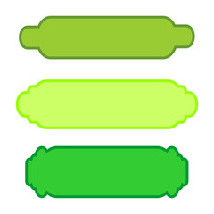 vector illustration of a set of Islamic green text boxes and green border designs