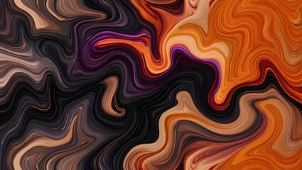 Abstract Fluid Art Background - Dynamic Multicolor Swirls