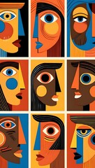 Abstract Geometric Portrait Collage - Modern Art Style