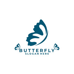 Butterfly sign logo design icon vector template