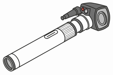 Cartoon Otoscope Medical Instrument for Ear Examination and Diagnostics