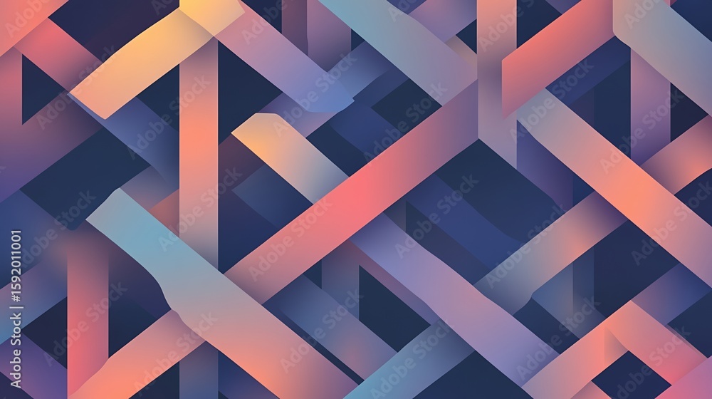 Poster abstract ribbon stripes background with gradient colors and modern design