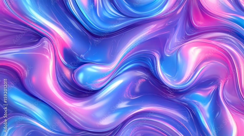 Poster iridescent abstract background with flowing waves and vibrant color shifts