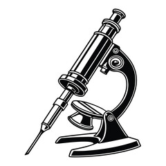 Monochrome Microscope Illustration A Classic Scientific Instrument Depiction