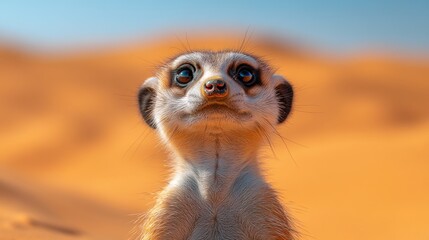 Meerkat Standing Guard in the Desert