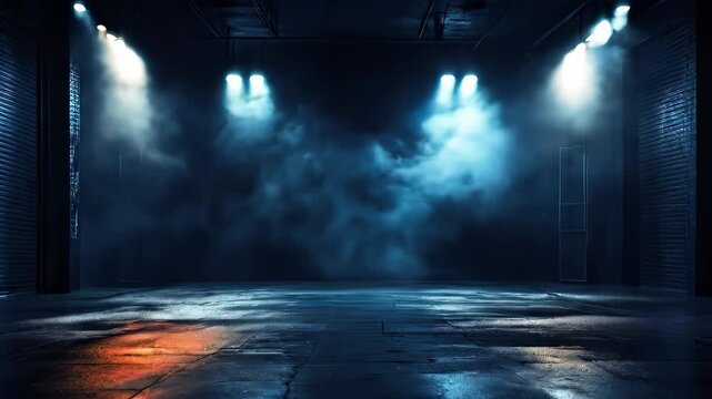 The setting features a desolate street with a dark blue ambiance highlighting shadows and soft light that evoke a sense of solitude at night