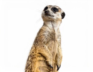 Fototapeta premium Close-up of a meerkat standing alert