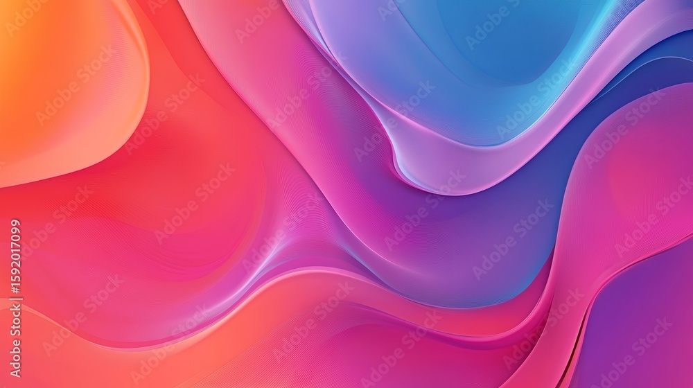 Poster abstract colorful waves with gradient background for modern design projects