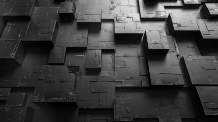 Abstract picture of black geometric texture graphic with minimal, monochrome style design. Modern art present about the seamless pattern textiles perfect for creative background and wallpaper. AIG53.