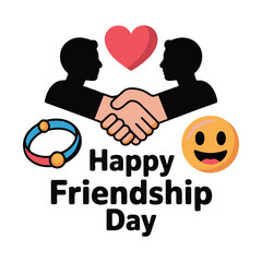 Friendship handshake heart emoji bracelet vector