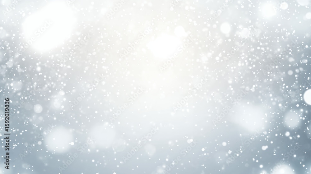 Poster falling snow background with bokeh lights creating a wintery mood