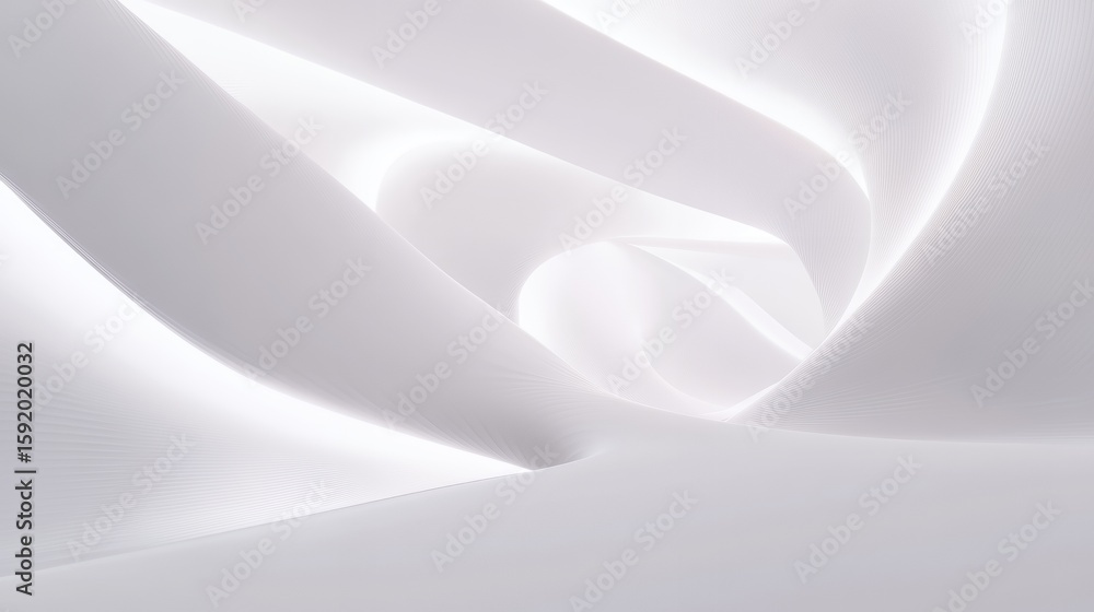 Aufkleber abstract white formations with gentle curves and soft lighting creating serenity
