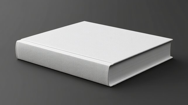 White hardcover book mock-up on dark background